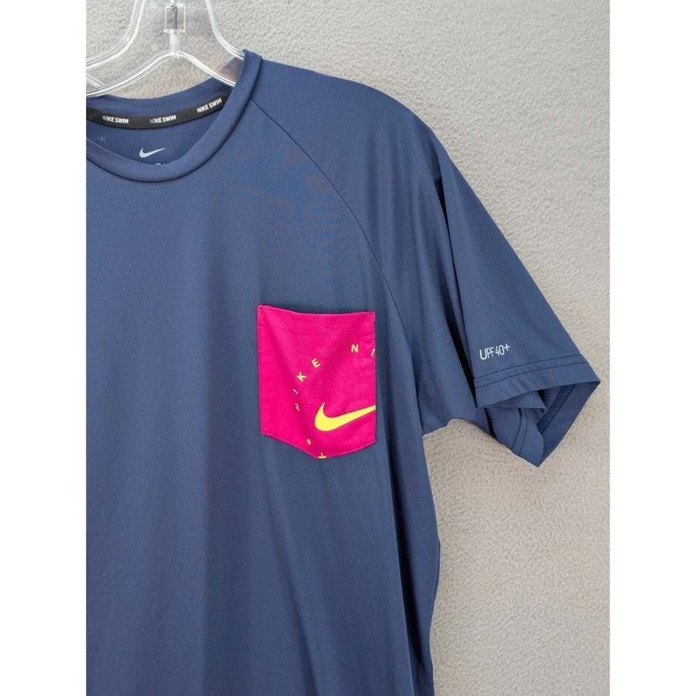 Nike Swim Dri-Fit T-Shirt Men's M‎ Blue Short Sleeve Active Hydroguard Athletic